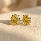 Oval Zirconia Colorful Stud Earrings