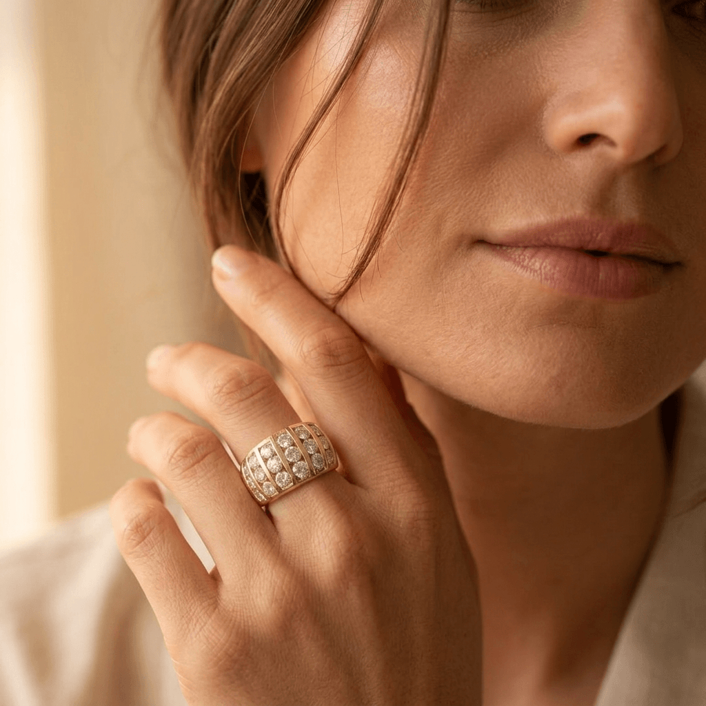 Vintage Wide Zirconia Ring