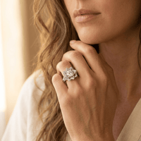 Elegant Zirconia Lotus Flower Engagement Ring