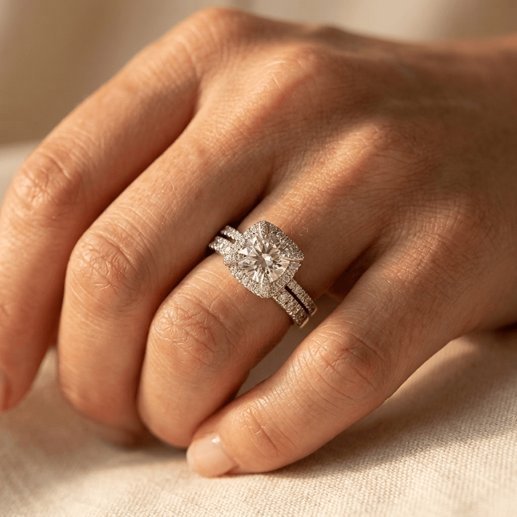 Elegant Luxurious Cubic Zirconia Engagement Ring