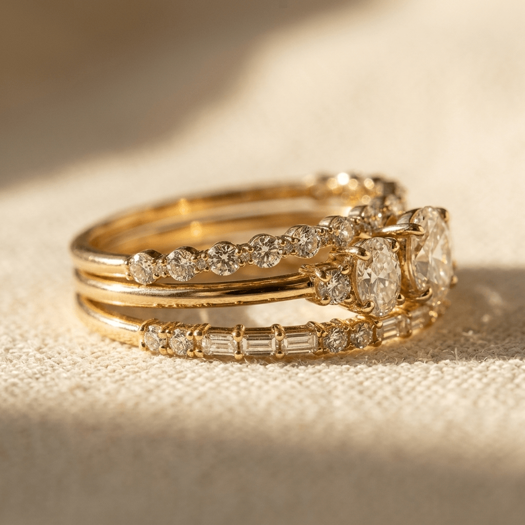 Retro Copper Oval Zirconia Minimalist Ring
