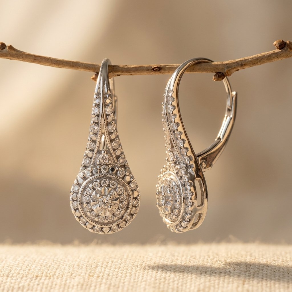 Silver Cubic Zirconia Teardrop Earrings
