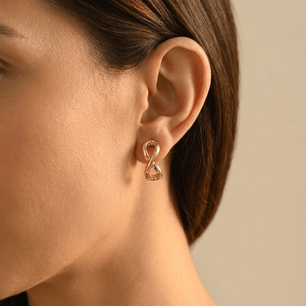 Gold Infinity Twist Drop Earrings