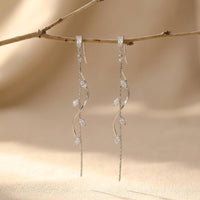 Elegant Tail Design Cubic Zirconia Earrings