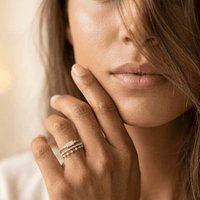 Inlaid Synthetic Zirconia Stackable Ring