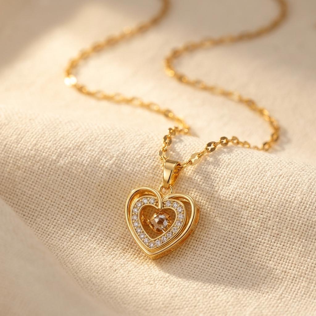 Crystal Heart Pendant Necklace
