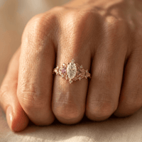 Sparkling Golden Zirconia Flower Ring