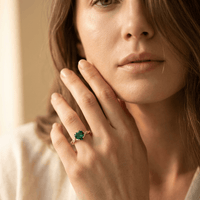 Elegant Emerald Zirconia Claw Set Ring
