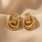 Vintage Boho Alloy Knotted Stud Earrings