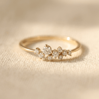 Boho Matte Gold Cubic Zirconia Ring