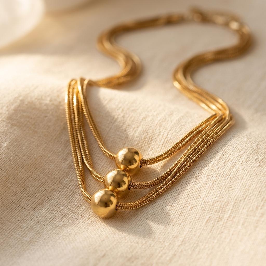 Multi Layer Bone Chain Necklace