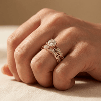 Synthetic Zircon Couple Wedding Rings