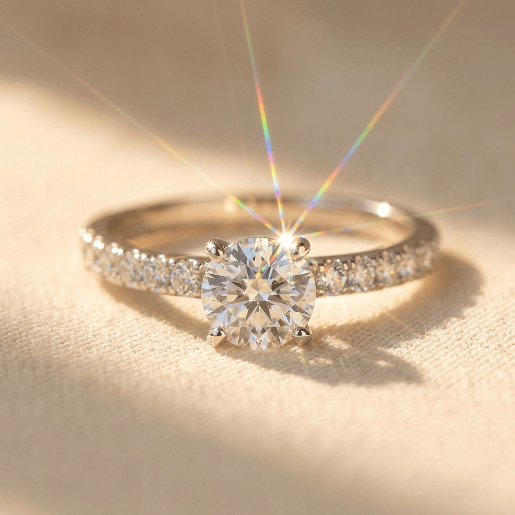 Luxury Four Prong Round Zirconia Ring