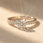 Luxury Four Prong Round Zirconia Ring