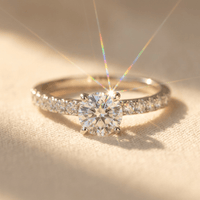Luxury Four Prong Round Zirconia Ring