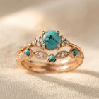 Vintage Bohemian Turquoise Copper Plated Ring