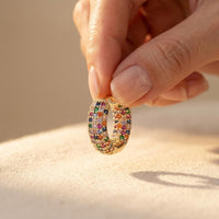 Minimalist Geometric Round Zircon Earrings