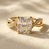 Vintage Gold Zirconia Braided Ring