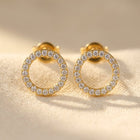 Gold Crystal Circle Halo Earrings