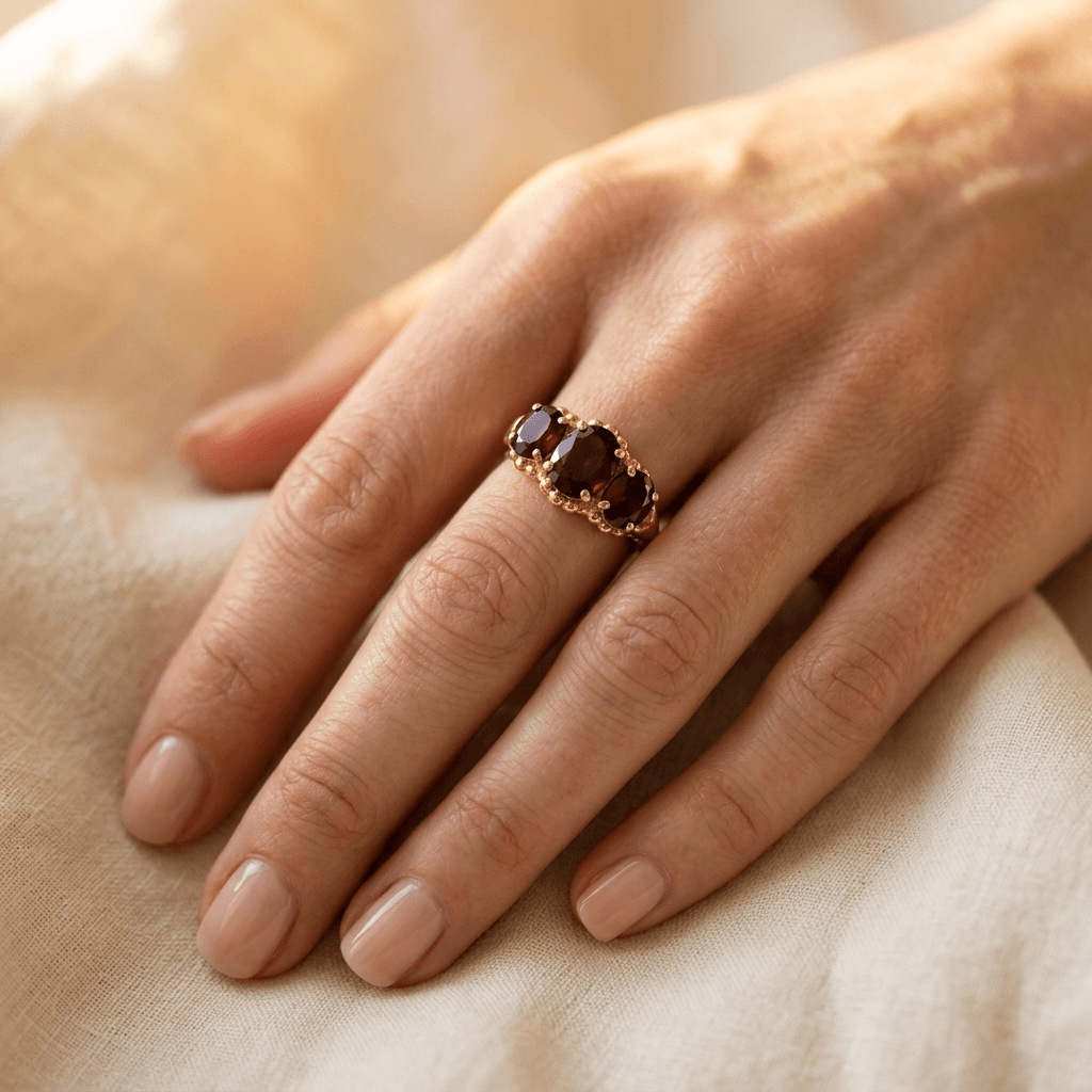 Copper Hexagonal Zirconia Star Unisex Ring