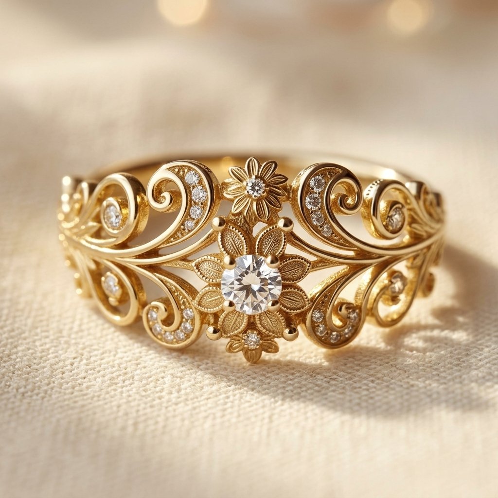 Vintage Silver Filigree Oval Ring