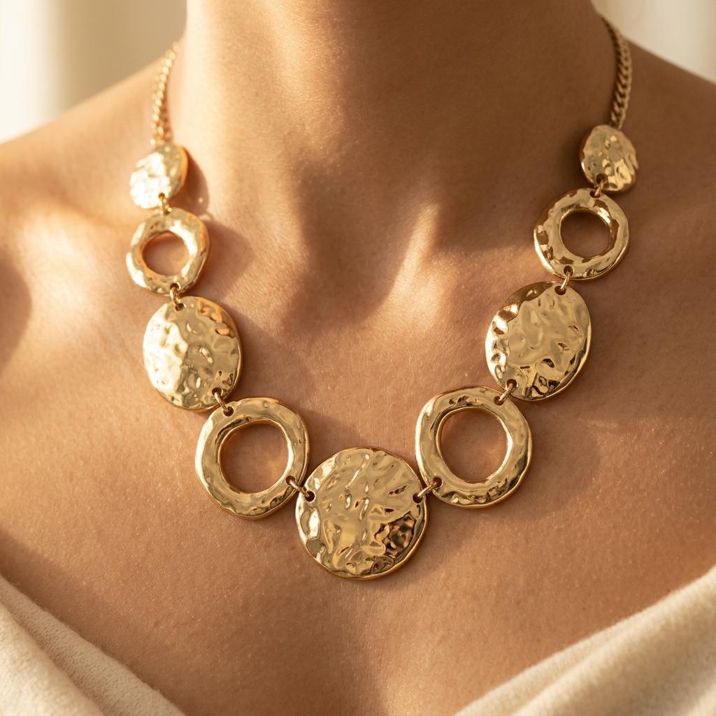 Elegant Geometric Circle Pendant Necklace Minimalist