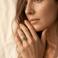 Vintage Bohemian Turquoise Copper Plated Ring