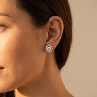 Round Cubic Zirconia Stud Earrings