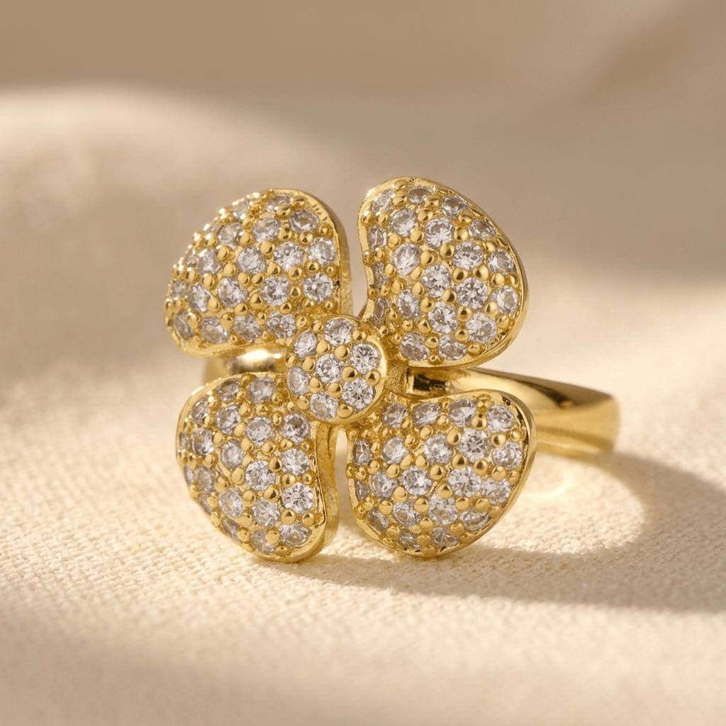 Elegant Gold Plated Encrusted Ring
