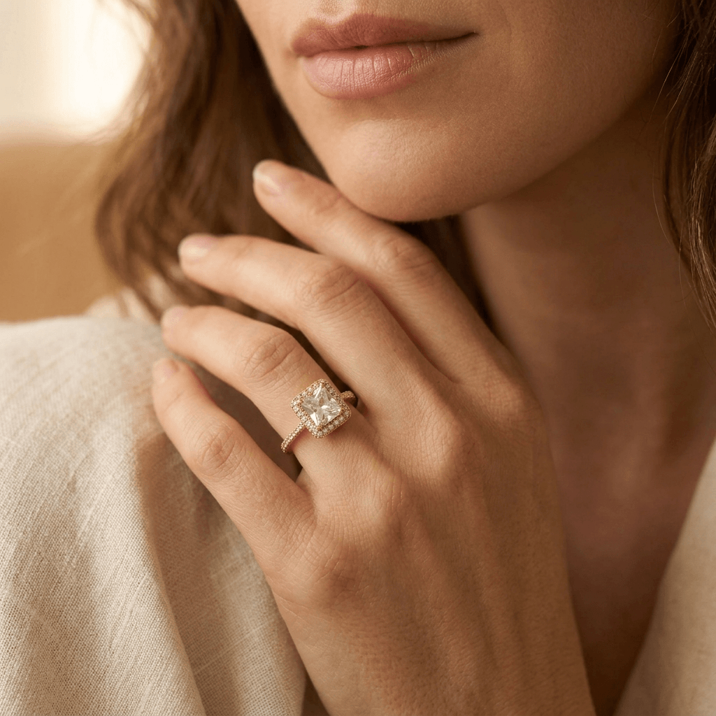 Light Luxury Cubic Zirconia Wedding Ring