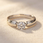 Classic Silver Round Solitaire Diamond Ring