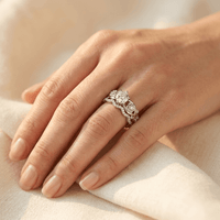 Rose Flower Wavy Hollow Band Ring
