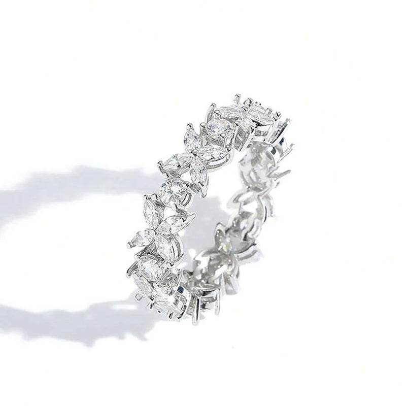 Shiny Horse Eye Shaped Zirconia Inlaid Ring