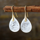 Elegant Clear Quartz Teardrop Earrings