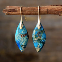 Natural Stone Earthy Jasper Teardrop Earrings