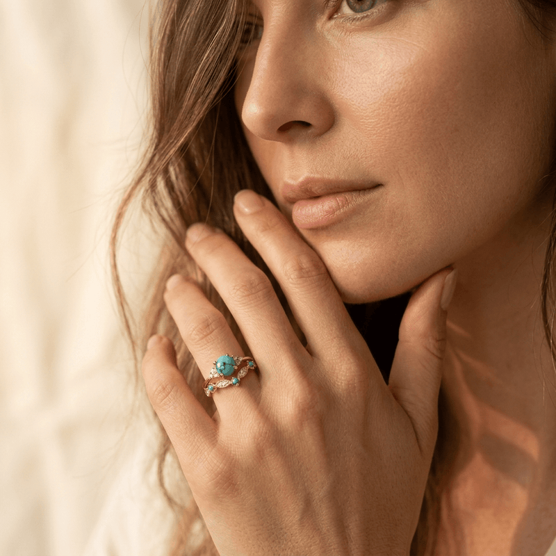 Vintage Bohemian Turquoise Copper Plated Ring
