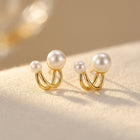 Vintage French Style Alloy Earrings with Imitation Pearl