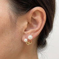 Vintage French Style Alloy Earrings with Imitation Pearl