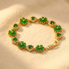 Vintage Gold Emerald Green Floral Bracelet