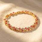 Vintage Gold Ruby Wave Tennis Bracelet