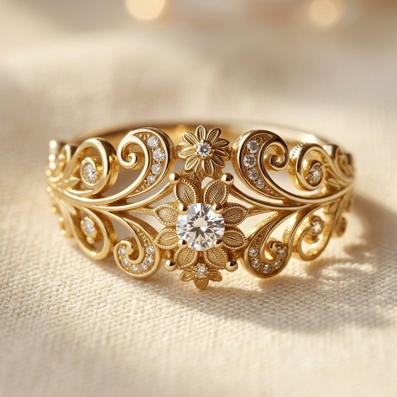 Vintage Silver Filigree Oval Ring