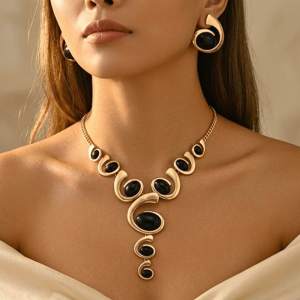 Gradient Shaped Y Necklace Set