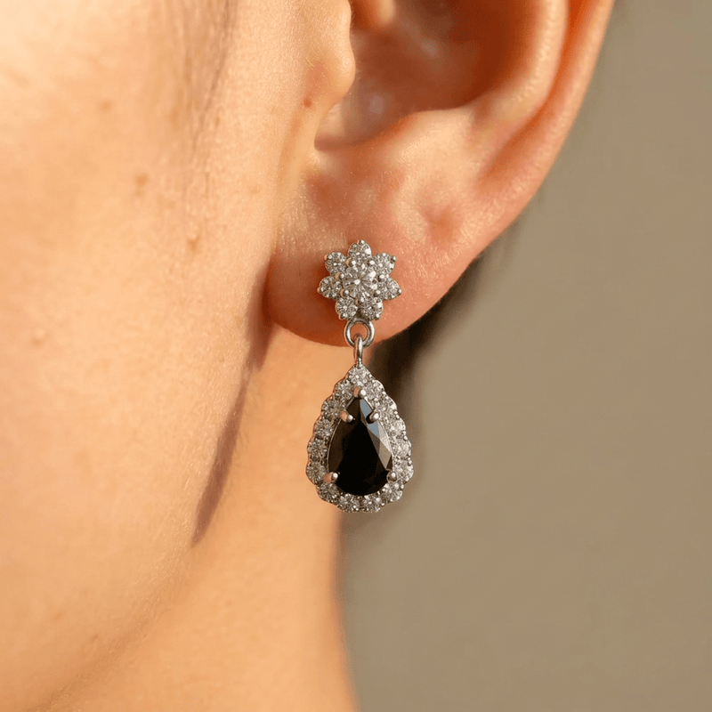 Water Drop Cubic Zirconia Silver Jewelry Set