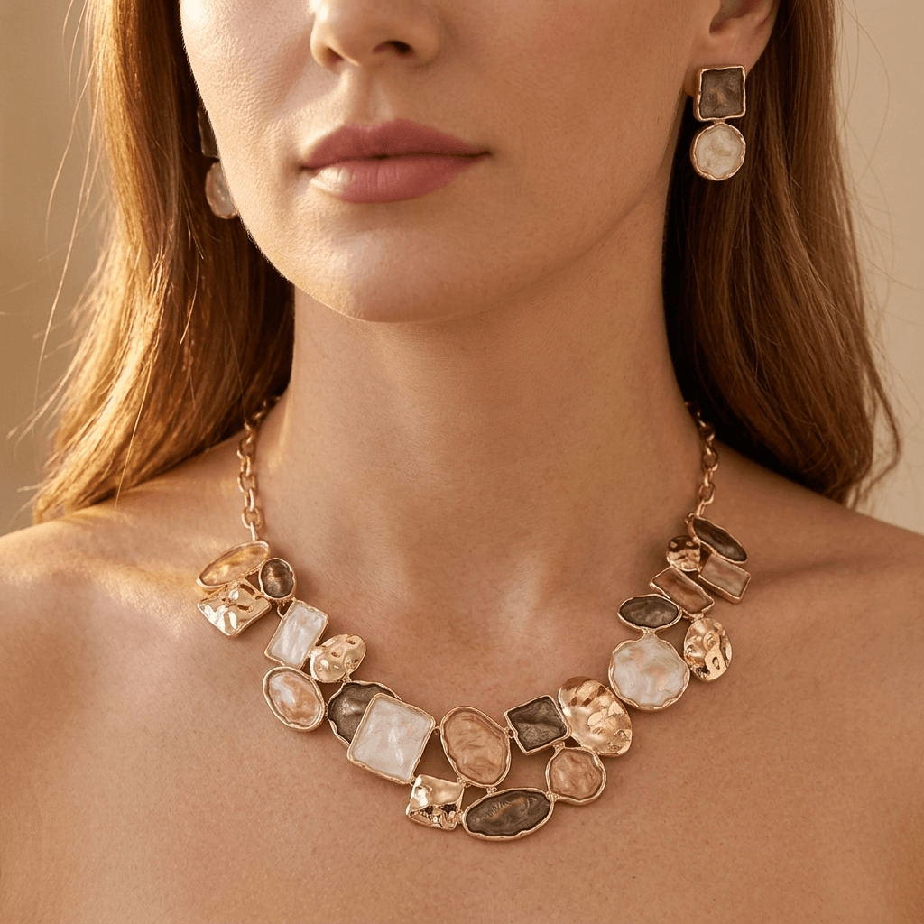 Alloy Enamel Geometric Jewelry Set